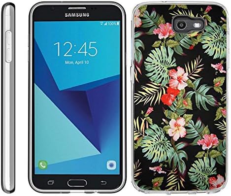 For Samsung Galaxy J7 V / J7 2017 / J7 Perx / J7 Sky Pro / Galaxy Halo Case TPU Non-Slip High Definition Printing Retro Elegant Hibiscus