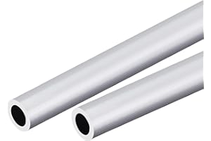 TOP-VIGOR 2Pcs 6063 Aluminum Round Tube, 12mm OD 8mm ID 300mm Length Seamless Aluminum Straight Tubing Pipe Tubing for Industry DIY Projects