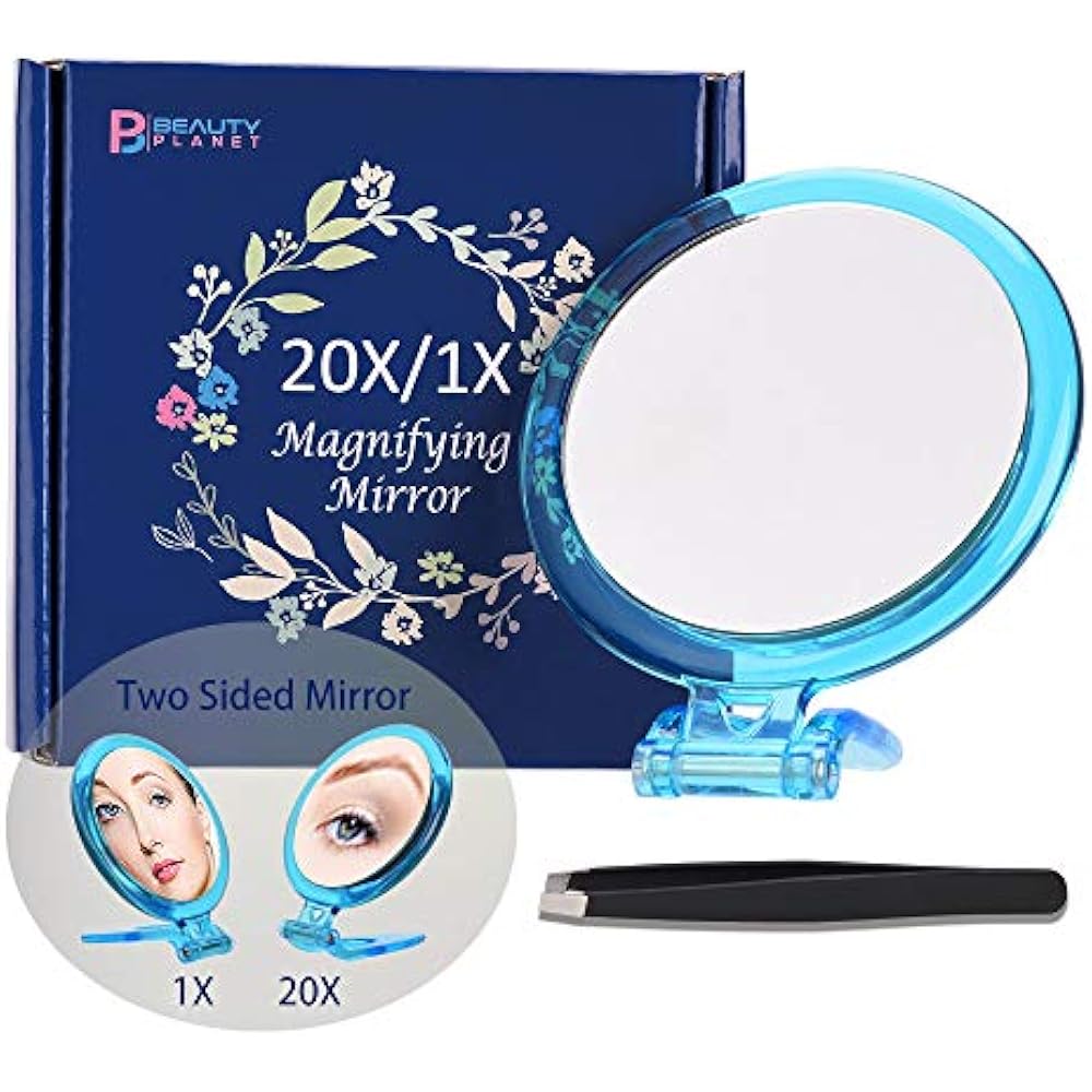 20X Magnifying Mirror, Two Sided 20X/1X Magnification, Folding Makeup With Use eBay