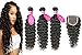 Younsolo Brazilian Deep Wave Bundles with Closure 8A Grade 3 Bundles with Lace Closure 100% Unprocessed Deep Wave Brazilian Virgin Human Hair Free Part Human Hair Extensions (8 10 12+8, Natural Color)