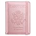 HOTCOOL Passport Holder Classic Style Case Leather RFID Blocking Wallet With Elastic Strap Travel Cover Case For Passport, Rose Gold