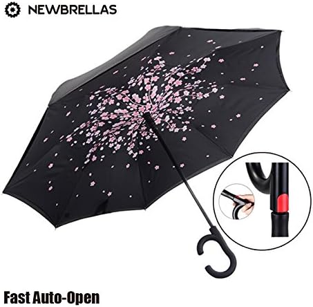 NEWBRELLAs Creative Auto-Open Inverted Umbrella for Driver (Sakura)