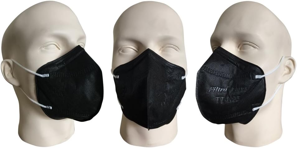 Filtra Pm2.5 N95 Mens' Air Pollution Mask - Black (Box Of 25 Disposable Masks)