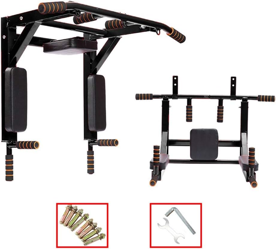 Pull Up Bars Wall Mounted Multi-Grip Chin-up Station Home Gym Exercise Workout Equipment Strength Training Equipment Fitness Equipment Single Parallel Bars for Walls (Color : Black)