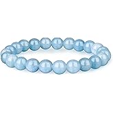 Crystal Vibe Natural Aquamarine Bracelet - Bring Positive Energy - Healing Stone Aquamarine Crystal Bracelet for Everlasting Joy