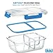 Glass Meal Prep Containers 3-Compartment - 3-Pack 32 Oz. Freezer to Oven Safe Airtight Food Storage Container Set with Hinged Locking Lids BPA Free, Great On the Go Portion Control Lunch Containers