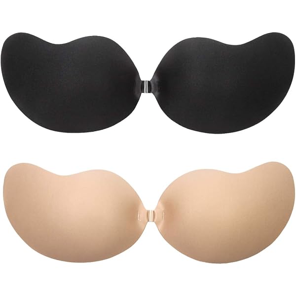 2 Soutiens-Gorge Auto-Adhésifs Silicone Sans Bretelles - Bonnets Collants Avec Cordon Réglable