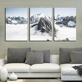 3 Panel Majestic Natural Landscape Triptych Series Summit...