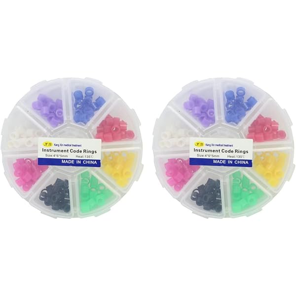 Medixplus Silicone Color Coding Bands For Dental Instruments - 120 Pcs, 12 Colors, Heat Resistant