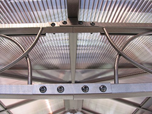 QUICK STAR Metall Garten Hardtop Pavillon 3x3m | Wasserdicht Winterfest Stabil | aus Doppelstegplatten Polycarbonat – Bild 4