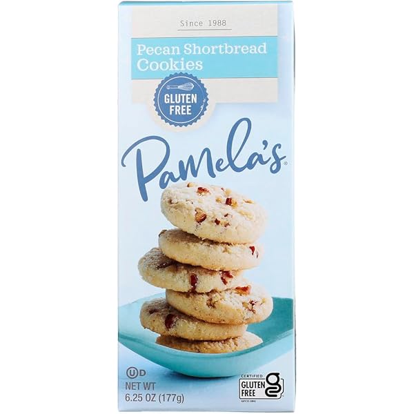 Amazon.com: Pamela's Pecan Shortbread Gluten Free Cookies, 6.25 Oz
