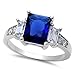 Oxford Diamond Co Simulated Blue Sapphire & Cubic Zirconia .925 Sterling Silver Ring Sizes 4-12