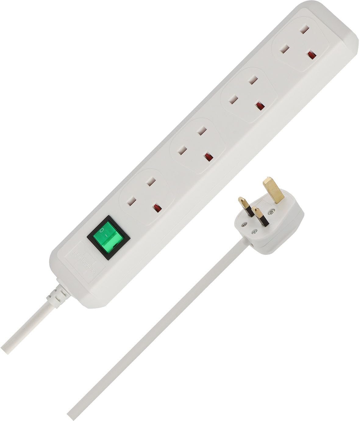 Brennenstuhl Eco-Line, 4-way extension lead (with switch and 1.5m cable - extremely energy-efficient) colour: white
