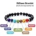 ARMRA 7 Chakras Diffuser Bracelet Lava Stone 8mm Yoga Beads Essential Oils Bracelet with Transparent Dropper