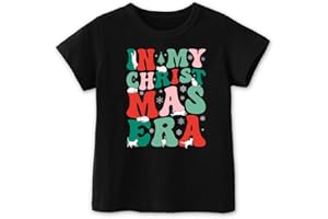 QUAINTEE Toddler Christmas Shirts, Happy Christmas T Shirts for Boys Girls Kids, Ages 2-6, Santa, Snowman, Trees, Dinosaur...