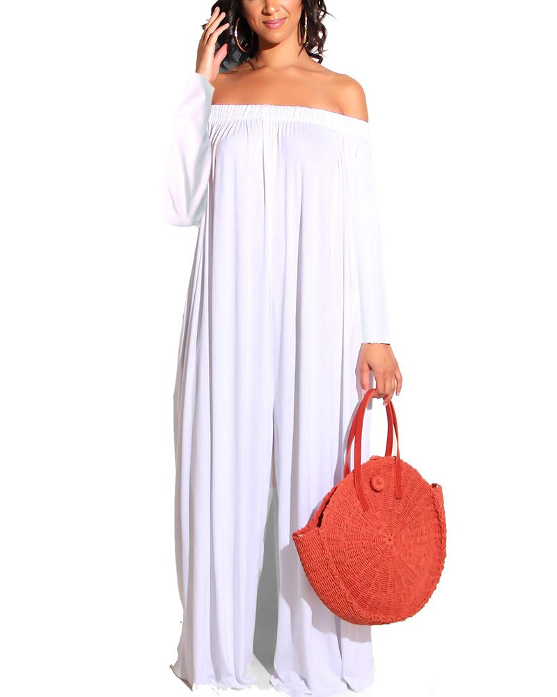 Shoulder Jumpsuit Amazon White Plus Size Jumpsuit Women's Plus