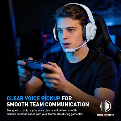 Wireless Gaming Headset with Noise-Canceling Mic for Xbox Series X/S, Xbox One, PS4, PS5, PC, Mac, 2.4GHz Wireless & Bluetooth 5.4 Gaming Headphones, 100-Hour Battery, 50mm Drivers