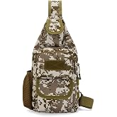Sling Bag Crossbody Backpack for Men, Tactical Chest Shoulder Bags Daypack | Camouflage Cross Body Bag with Convertible Waterproof Shoulder Strap Trendy Casual Daypacks and Water Bottle Holder Chest Bag