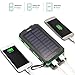 20000mAh Solar Power Bank Solar Charger Waterproof Portable Battery Charger with Compass for iPad iPhone Android Cellphones (Green)