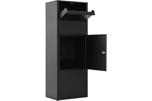 WTRAVEL Extra Large Steel Package Delivery Box Express Mail Parcel Drop Box with Lockable Storage Compartment Heavy Duty Weatherproof for Outside for Home & Business (10.5"×15.5"×41.3")