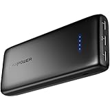 Power Banks RAVPower 22000 Portable Charger 22000mAh 5.8A Output 3-Port Battery Pack (2.4A Input, iSmart 2.0 USB Ports, Li-polymer Battery Banks) Portable Battery Charger For Smartphone Tablet &ndash; Black