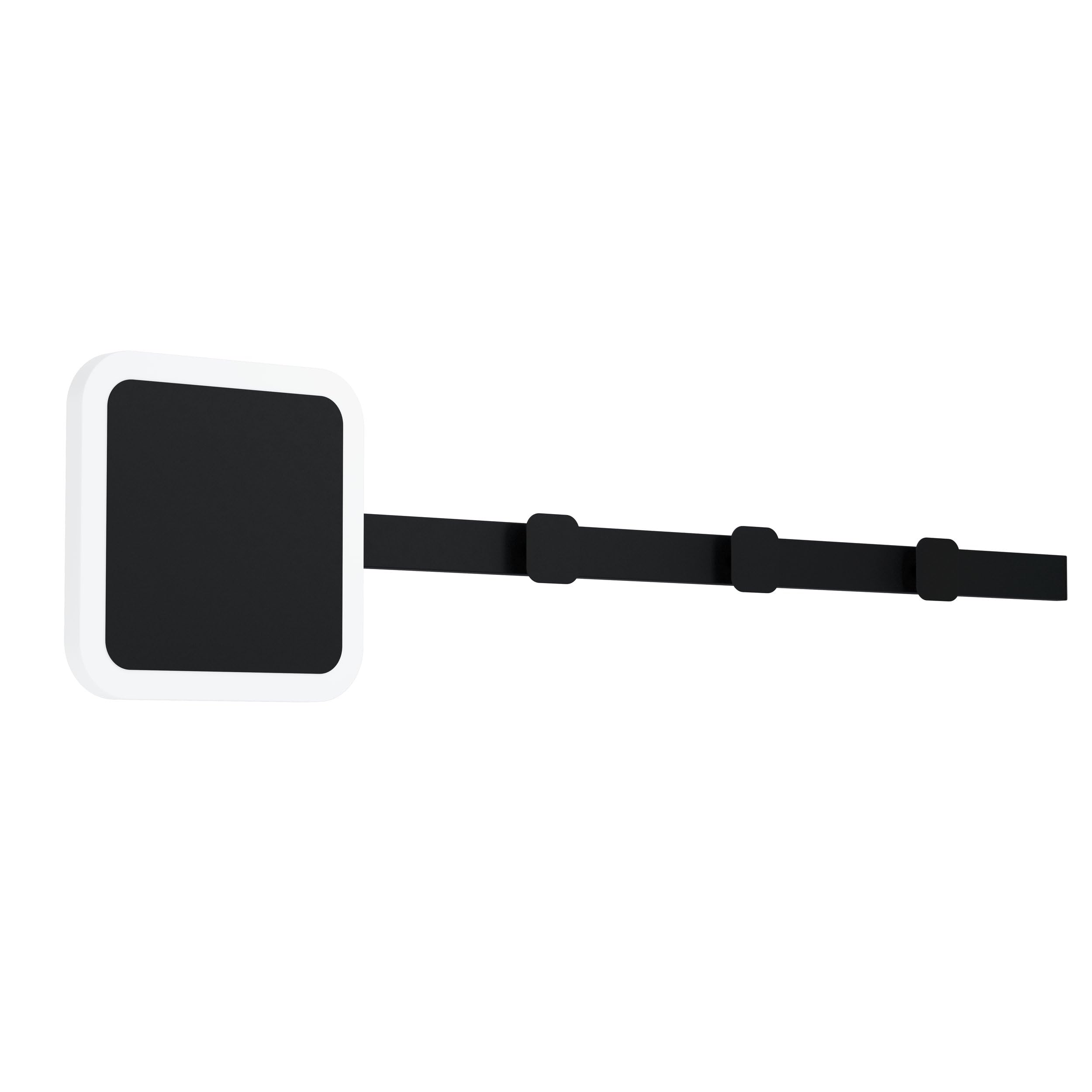 Eglo LED Indoor wall Light Cartignano, wall lamp with Wardrobe Element, Black Metal and White Plastic Hallway Lighting Fixture, Warm White