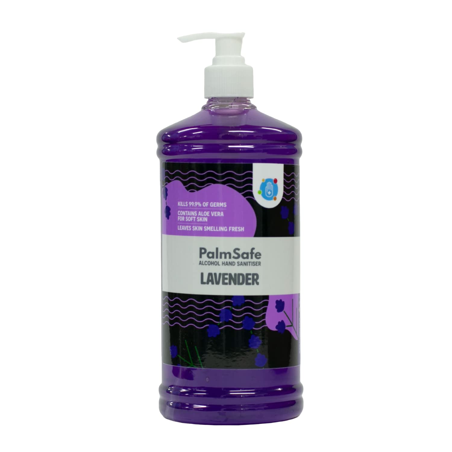 Palm Safe Lavender Alcohol Hand Sanitiser 1 Litre Pump Bottle