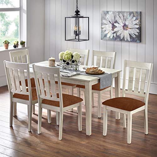 Smiry Original Velvet Dining Chair Seat Covers Stretch Fitted Dining Room Upholstered Chair Seat Cushion Cover Removable Washable Furniture Protector Slipcovers With Ties Set Of 6 Camel Pricepulse