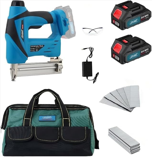 Photo 1 of 2 In 1 Nail  Battery Powered,Cordless Nail Gun with 800pcs Nails&Staples, Electric Nail Gun with 2×2.0Ah Batteries, Nail Gun for Woodworking Upholstery & DIY