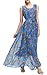 Wantdo Women's Flowy Chiffon Maxi Dress Plus Size Casual Long Skirt Belt