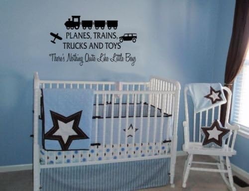 Edwiin Jackson PLANES TRAINS TRUCKS TOYS DECAL WALL ART VINYL DECOR Wall Art Decal Vinyl Sticker BOYS CHILDREN
