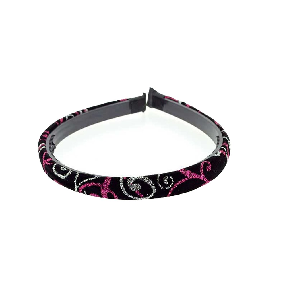 Haarreif aus Kunststoff und Stoff, verziert mit Arabesken, Pailletten