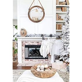 Funly mee 16.2 Inch Rustic Round Decorative Mirror with Solid Wood Frame&Rope Hanging,Farmhouse Antique Wall Decor (L) 51P5gmLCi9L