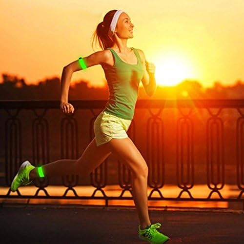 RICO Lighting LED Running Armband Safety Light Reflective Gears Waterproof Light For Walking Hiking Biking (green)