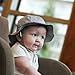 Baby Sun Hat with Chin Strap, Drawstring Adjust Head Size, Breathable 50+ UPF (S: 0 - 9m, Grey Argyle)