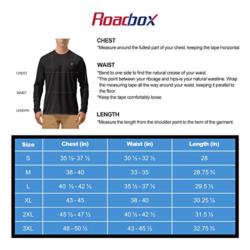 image for Roadbox Mens UPF 50+ UV Sun Protection Shirts Outdoor Long Sleeve SPF 