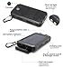 Solar Charger Solar Power Bank 20000mAh Waterproof Portable External Backup Outdoor Cell Phone Battery Charger with Dual LED Flashlights Solar Panel for iPhone Android Cellphones (Black)