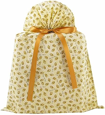 Wedding Rings Reusable Fabric Gift Bag (Ivory, Large 20 Inches Wide by 27 Inches High)