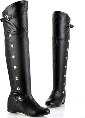 ladies pull on knee high boots