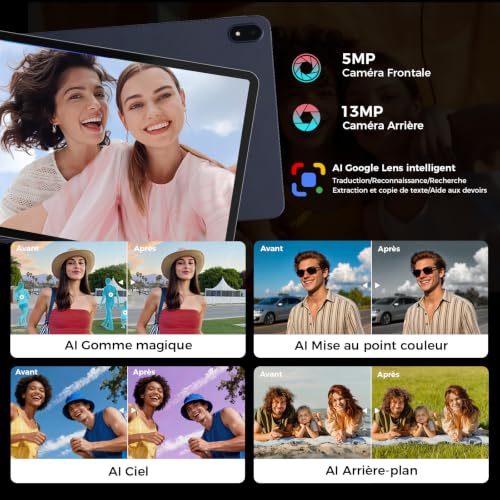 RebotAi 2026 11 Inch Android 16 Tablet with Gemini AI, 32GB RAM + 128GB ROM + 1TB TF, 10000mAh Octa-Core Tablet 1920 x 1200 IPS, Widevine L1/Face Recognition Touch Tablet
