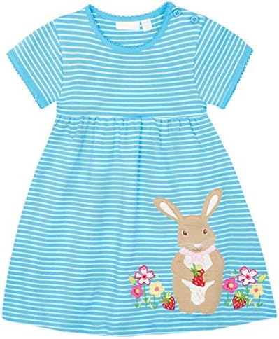 Girls 18M - 6T Cotton Summer Short Sleeve Princess Party Dress Also For Baby