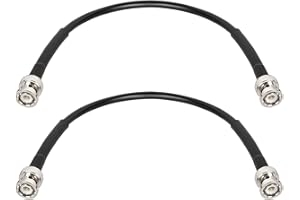MOOKEERF BNC Cable - 1FT 2PCS RG58 50 ohm Male to Male Coax Cables Low Loss BNC Extension Coaxial Cable with for Antennas, RF Radios, Modems, Oscilloscopes, Spectrum, etc (Black)