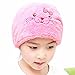Shintop Dry Hair Cap - Fiber Soft Coral Fleece Hair Dry Hat Absorbent Hair Wrap Cap for Kids (Pink)
