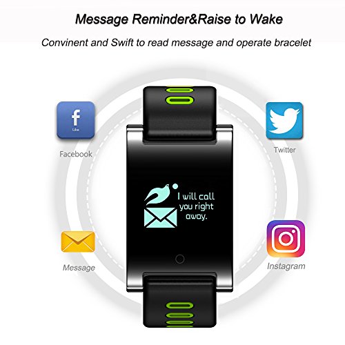 kingkok Blood Pressure Monitor Touch Screen Personal Fitness Tracker Waterproof Pedometer Heart Rate Activity Tracker Watch [Green] - Thumbnail 5