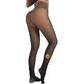MERYLURE High Waist Fleece Lined Tights Women Skin Tone, Fake Translucent Winter Warm Pantyhose Thick Thermal Leggings