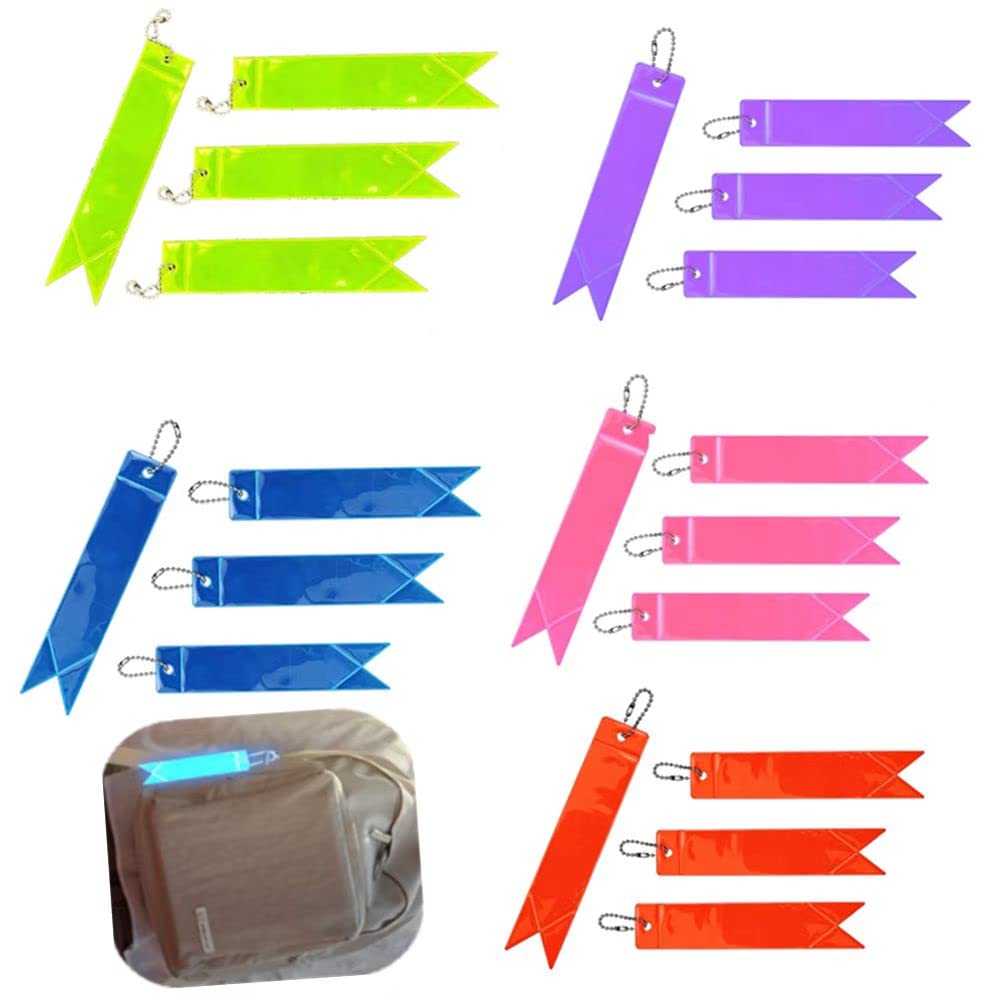 Duoduole 20 PCS Safety Reflectors Pendants Reflective Keychains Kids Reflector Pendant Keyring Bag Reflective Accessories for School Bag, Backpacks, Cycling, Walking, Running, Backpack