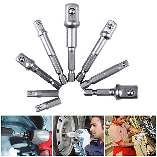 NOUVCOO 16Pcs Power Hand Tools,Nut Driver Power Drills Impact Socket Bit Hex Adapter Extension set Socket Wrench Adapter Set Impact Hex Shank Drill Bits 1/4" 3/8" 1/2" Bits New NC01 - Thumbnail 4
