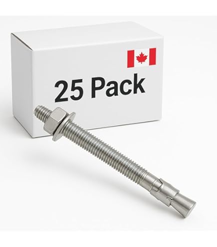 thumbnail image 2 of 3/8 X 5 Inch Zinc Plated Concrete Anchor Bolts 25 Pcs 3/8 X 5 Inch - Zinc Plated Concrete Anchor Bolts Wedge Anchors 2 of 9