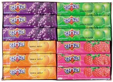 12 Packs Thailand Sugus Kraft Sweet Chewy Candy Mix Fruit