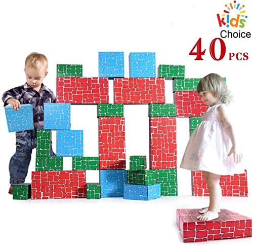 WishaLife Cardboard Blocks,40pcs 